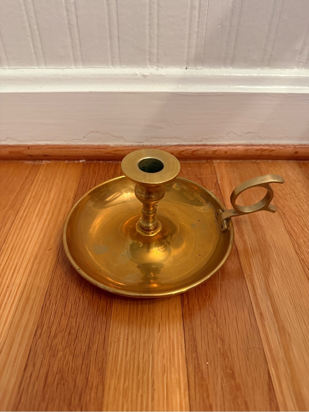 Brass Chamberstick Candle Holder - Gold